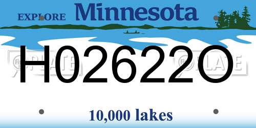 H02622O Minnesota License Plate