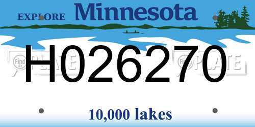 H026270 Minnesota License Plate