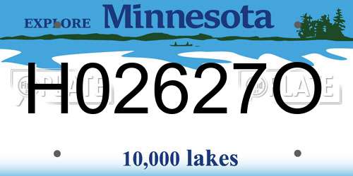 H02627O Minnesota License Plate