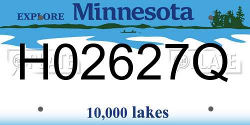 H02627Q Minnesota License Plate