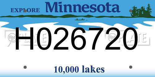 H026720 Minnesota License Plate