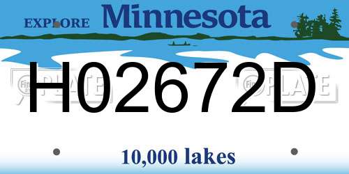 H02672D Minnesota License Plate