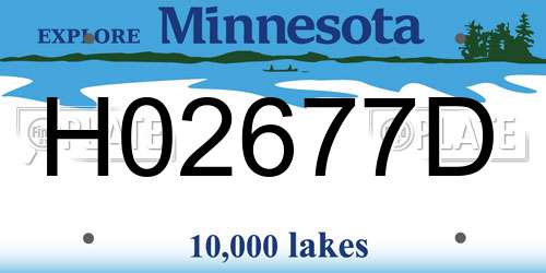 H02677D Minnesota License Plate