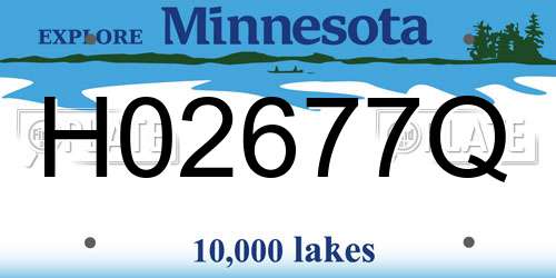 H02677Q Minnesota License Plate