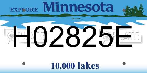 H02825E Minnesota License Plate