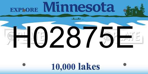 H02875E Minnesota License Plate