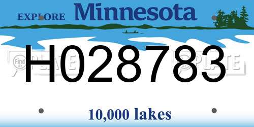 H028783 Minnesota License Plate