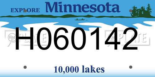 H060142 Minnesota License Plate