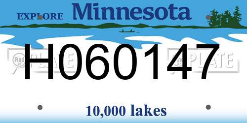 H060147 Minnesota License Plate