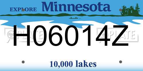 H06014Z Minnesota License Plate