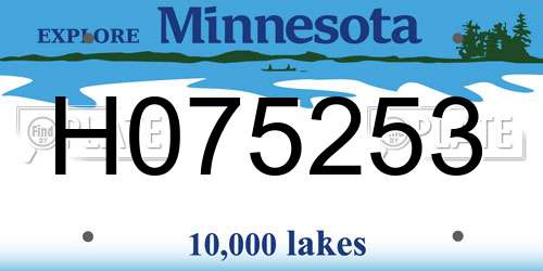 H075253 Minnesota License Plate
