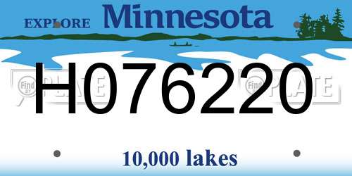 H076220 Minnesota License Plate