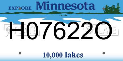 H07622O Minnesota License Plate