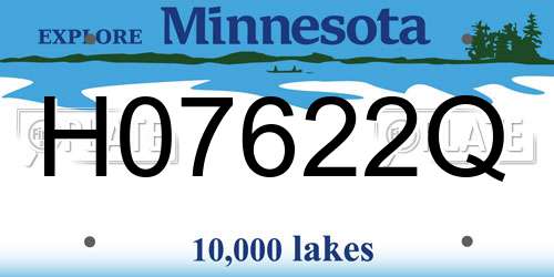 H07622Q Minnesota License Plate