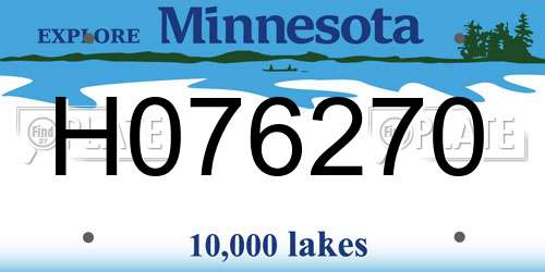 H076270 Minnesota License Plate