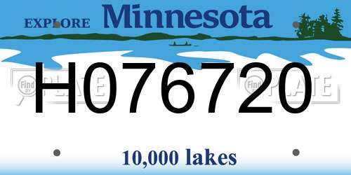 H076720 Minnesota License Plate