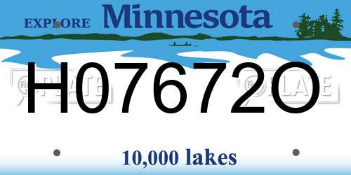 H07672O Minnesota License Plate