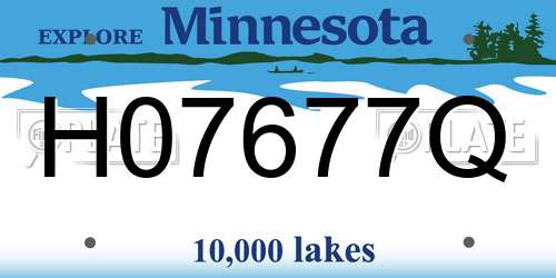 H07677Q Minnesota License Plate