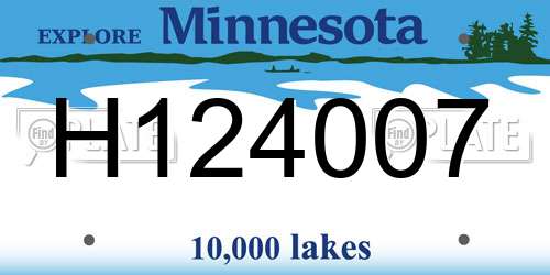 H124007 Minnesota License Plate