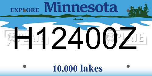 H12400Z Minnesota License Plate