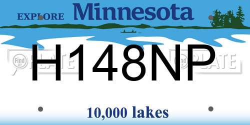 H148NP Minnesota License Plate