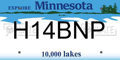 H14BNP Minnesota License Plate