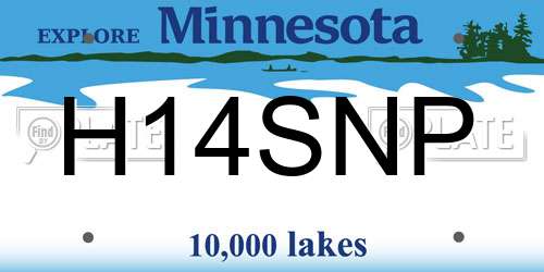 H14SNP Minnesota License Plate