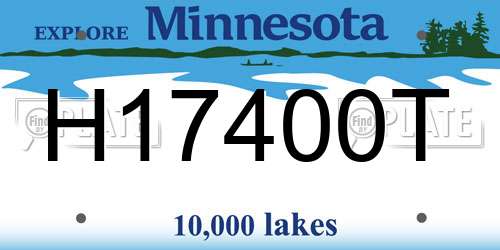 H17400T Minnesota License Plate