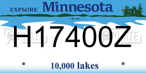 H17400Z Minnesota License Plate