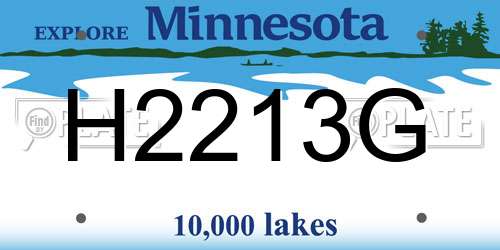 H2213G Minnesota License Plate