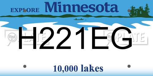 H221EG Minnesota License Plate