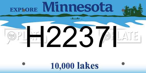 H2237I Minnesota License Plate