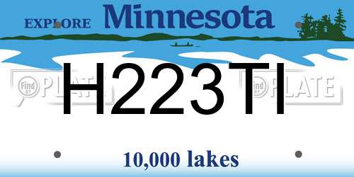 H223TI Minnesota License Plate