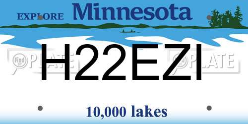 H22EZI Minnesota License Plate