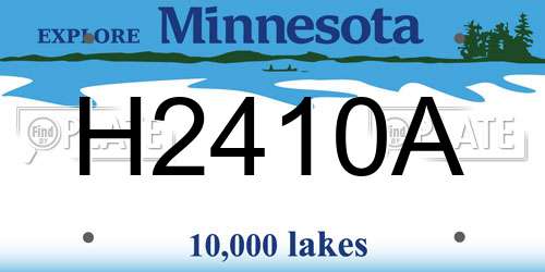 H2410A Minnesota License Plate