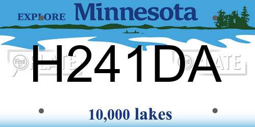 H241DA Minnesota License Plate