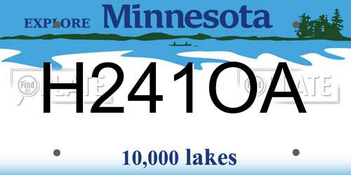 H241OA Minnesota License Plate