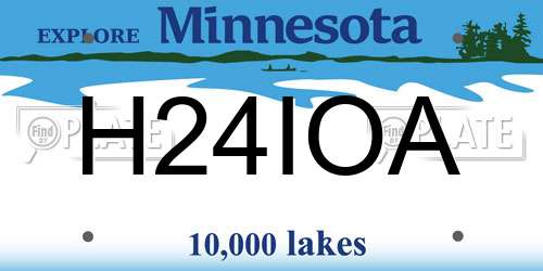 H24IOA Minnesota License Plate