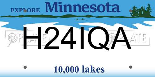 H24IQA Minnesota License Plate