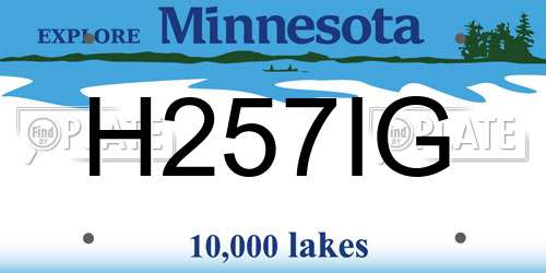 H257IG Minnesota License Plate