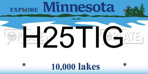 H25TIG Minnesota License Plate