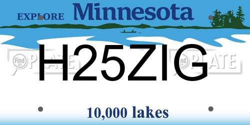 H25ZIG Minnesota License Plate