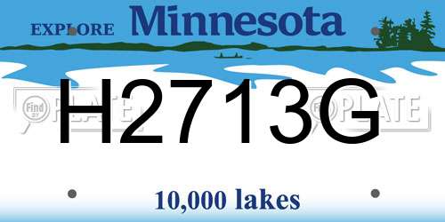 H2713G Minnesota License Plate