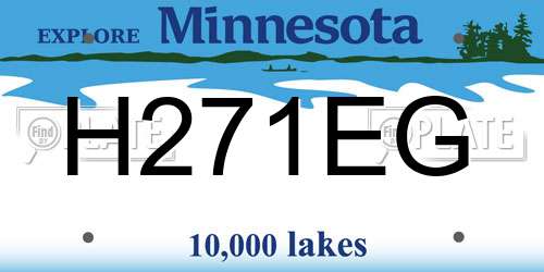 H271EG Minnesota License Plate