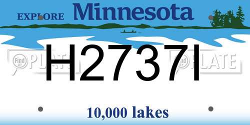 H2737I Minnesota License Plate