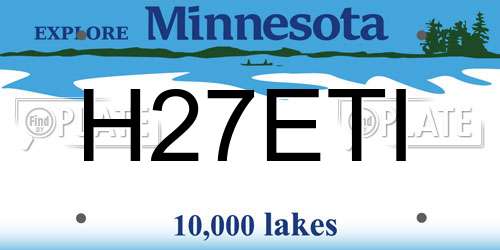 H27ETI Minnesota License Plate