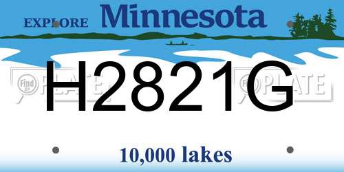 H2821G Minnesota License Plate