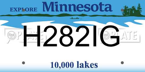 H282IG Minnesota License Plate
