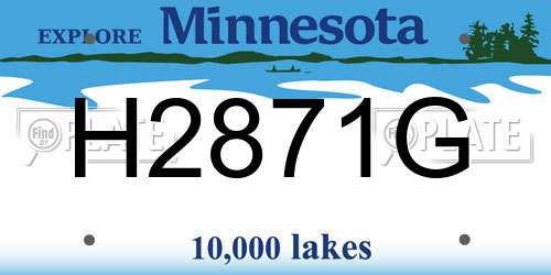 H2871G Minnesota License Plate