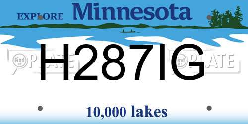 H287IG Minnesota License Plate